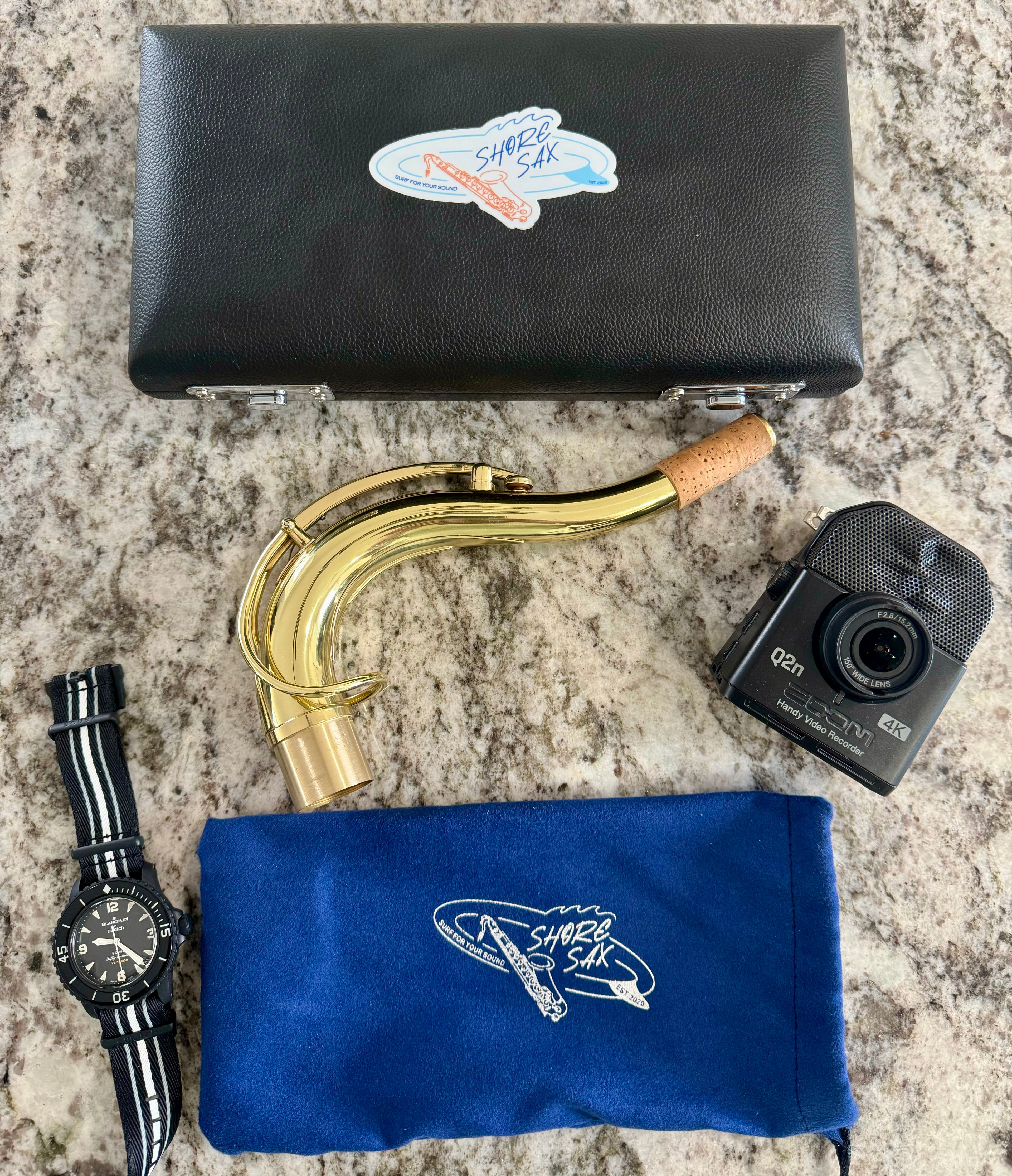 SHORE SAX Mark ONE Neck for Tenor Saxophone: 24k Gold Plate (5 digit sizing)